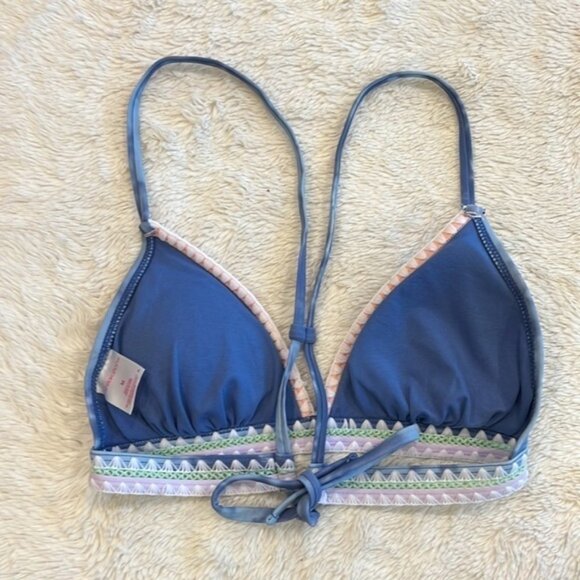 Xhiliration blue racerback tie closure size medium bikini top - Picture 4 of 6